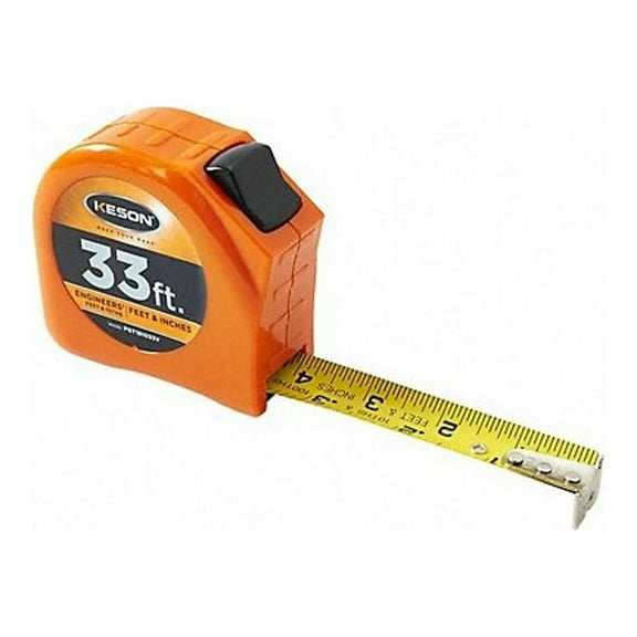 Keson 33 ft Engineer's Tape Measure, 1 in Blade PGT181033V