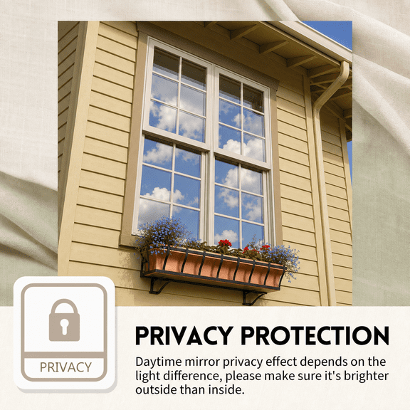 Kespen Window Film One Way Daytime Static Cling Sun Blocking Anti Uv Reflective Tint For Home And Office Blue-17.5 Inch X 6.5 Feet