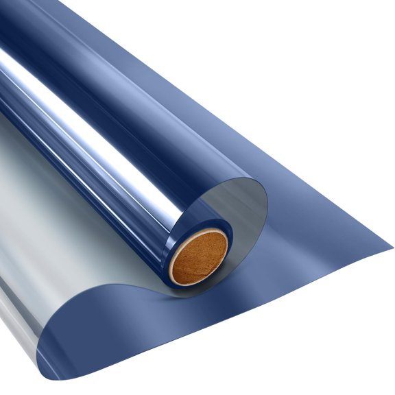 Kespen Window Film Tint For Home Sun Blocking Static Cling One Way Mirror Anti Uv Reflective And Office Blue-silver 23.6 Inch X 6.5 Feet