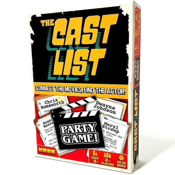 KESS: The Cast List - Trivia Party Game, Connect The Movies & Find The Right Actor, Strategy & Knowledge Challenge, Deduction Quiz, Ages 8+, 2+ Player