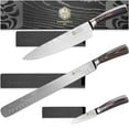 thumbnail image 1 of Kessaku 12-Inch Slicing Carving & 8-Inch Chef & 3.5-Inch Paring Knife Set - Samurai Series - Forged High Carbon 7Cr17MoV Stainless Steel - Pakkawood Handle with Blade Guards, 1 of 11