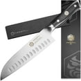 thumbnail image 1 of Kessaku Santoku Knife - 7 inch - Dynasty Series - Razor Sharp Kitchen Knife - Granton Edge - Forged ThyssenKrupp German High Carbon Stainless Steel - G10 Garolite Handle with Blade Guard, 1 of 10