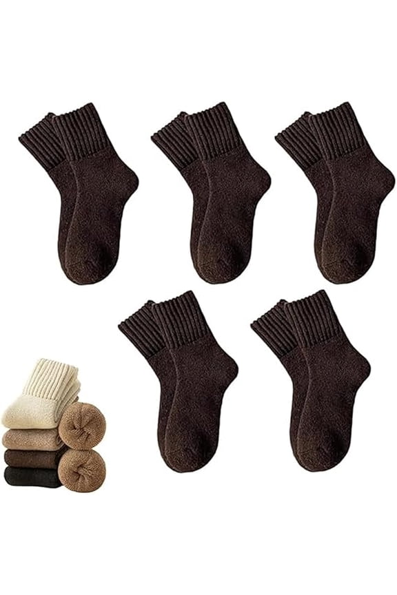 Kesuv Fall Socks, Kesuv 5 Pairs Women's Solid Mid-calf Socks, Cozy Sweater Sock, for Fall Winter(5 Pairs* D)