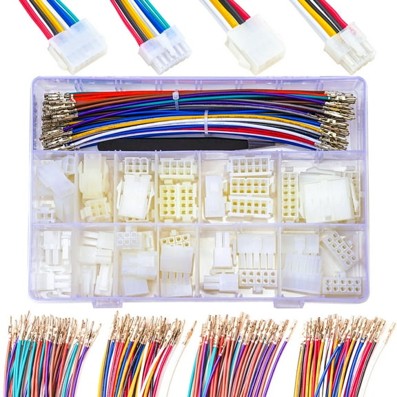 Keszoox Mini-Fit Jr 4.2mm Dual Row Compatible with Molex Cable Connector Kit 20AWG Premium Pre-Crimped Cables