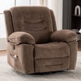 thumbnail image 1 of Sfxingyou Large Power Swivel Rocker Recliner with Massage and Heat, USB Port,Overstuffed Electric Rocking Chairs Living Room(Mocha), 1 of 8