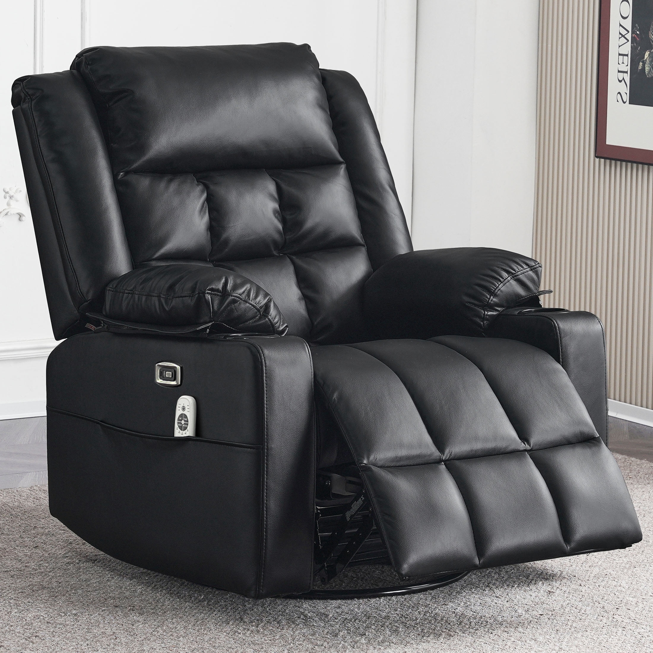 Platform Rocking Recliner Ketaiyou Power Swivel Rocker Recliner with USB, Type-C Ports, Electric ...