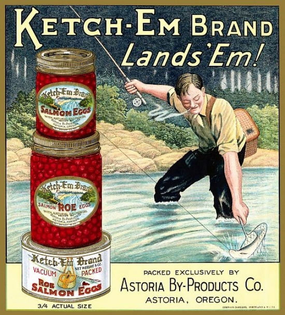 Ketch - Em Brand Salmon Eggs label Canvas Art - (18 x 24)