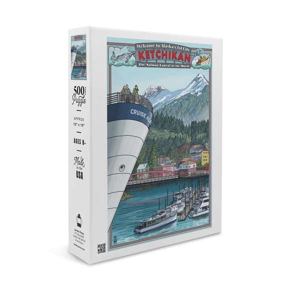 Ketchikan, Alaska, Views (19x27 inches, Premium 500 Piece Jigsaw Puzzle for Adults and Family, Made in USA)