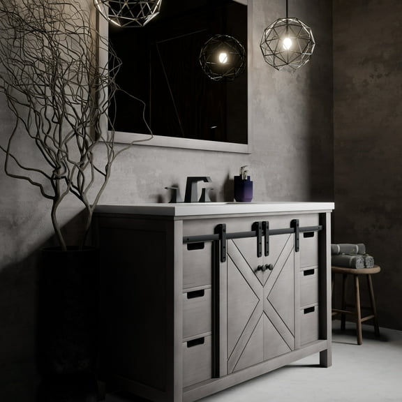 Ketchum 48 in W x 22 in D Ash Grey Single Bath Vanity and Cultured Marble Top