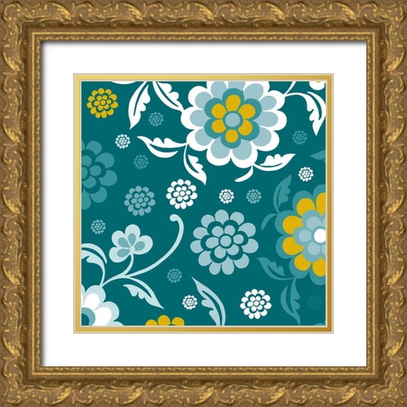 Ketchum, Nicole 26x26 Gold Ornate Wood Framed with Double Matting Museum Art Print Titled - Emerald Forest I