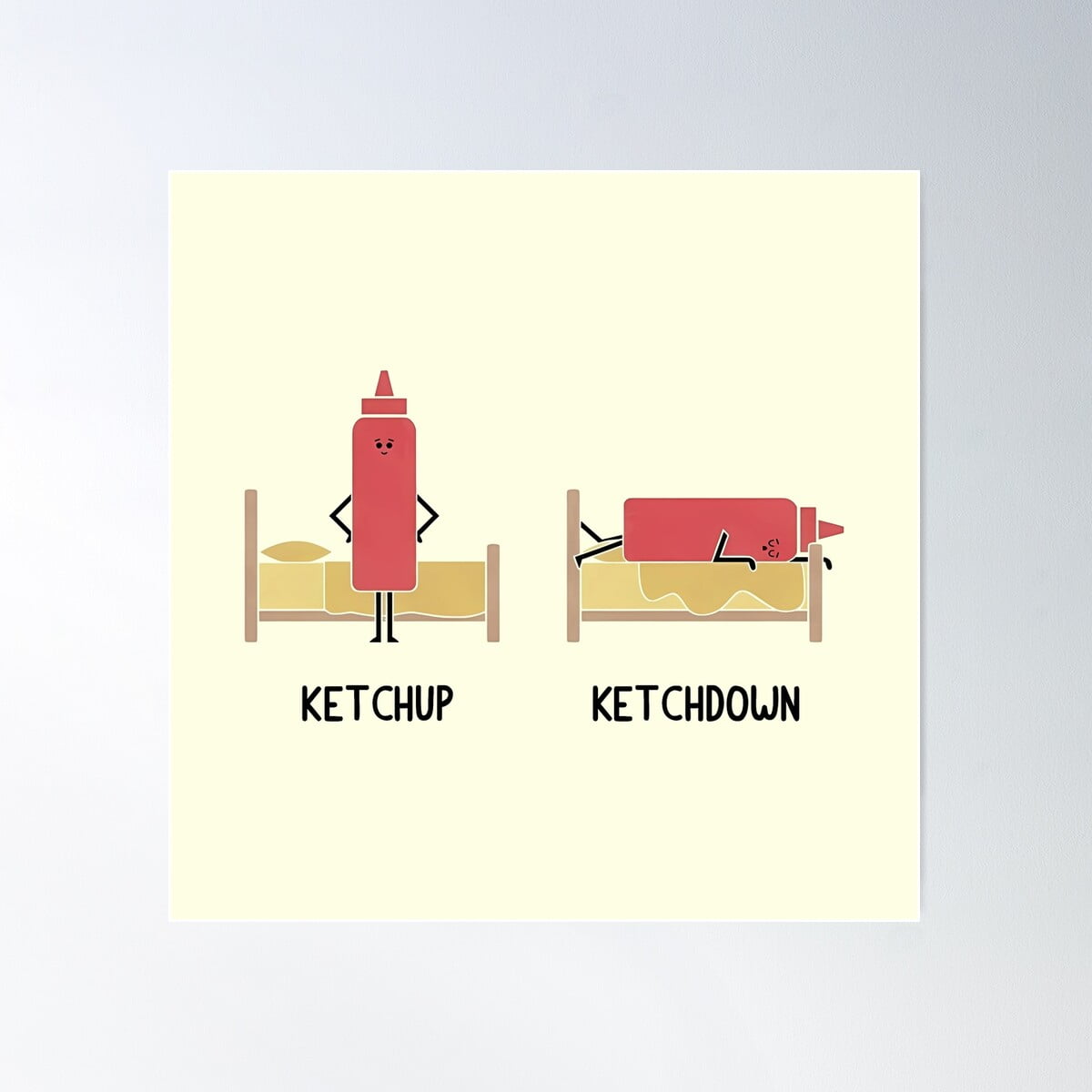 Ketchup Ketchdown Poster Wall Art, Modern Wall Decor For Living Room  Bedroom, 24x24 UNFRAMED - Walmart.com, image size:1200x1200
