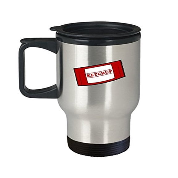 Ketchup Mug - 14oz Stainless Steel Travel Coffee Cup - Fun Gift for Food Lovers