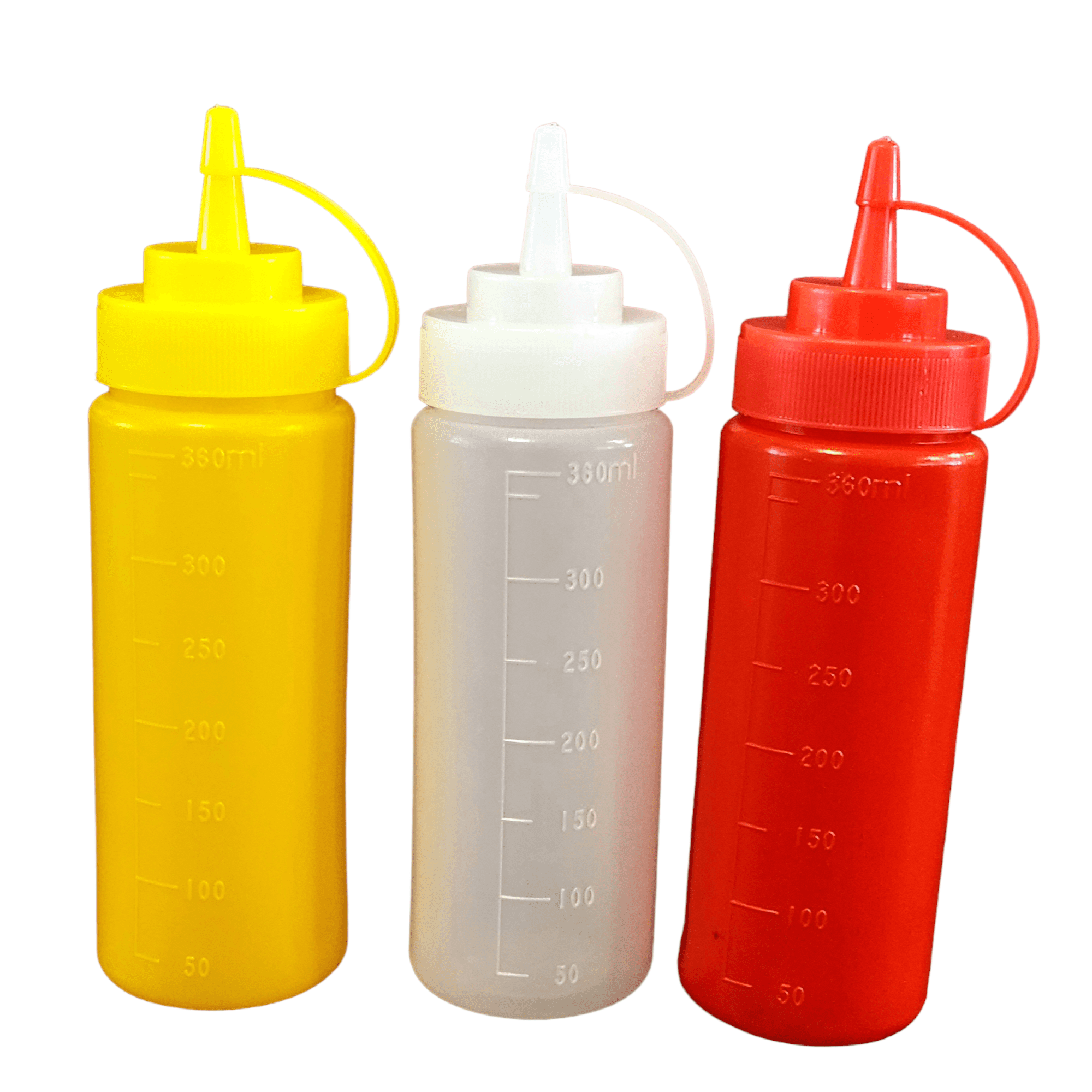 Ketchup Mustard Mayo Squeeze Bottles Condiments Dispenser set with Leak
