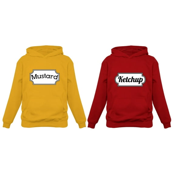 Ketchup and Mustard Costume Easy Halloween Matching Couple Hoodies
