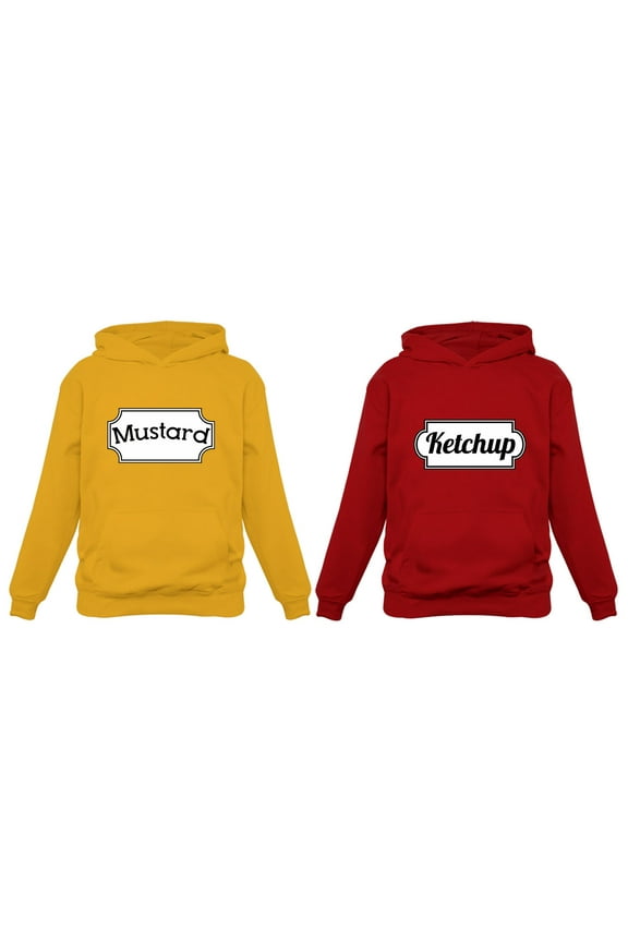 Ketchup and Mustard Costume Easy Halloween Matching Couple Hoodies