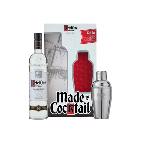 Ketel One 80 Proof Vodka, 750 mL Bottle with Cocktail Shaker, 40% ABV