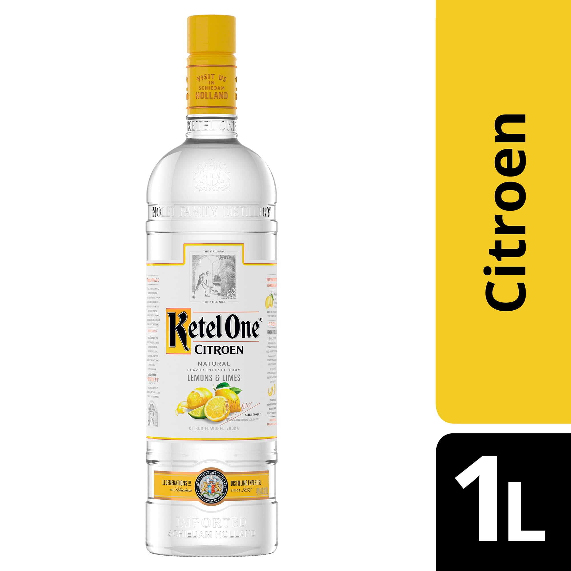 Ketel One Citroen Flavored Vodka, 1 L, 40 ABV