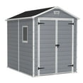 thumbnail image 1 of Keter 213413 Manor DD 6 X 8 Foot All Weather Outdoor Storage Shed, Grey, 1 of 7