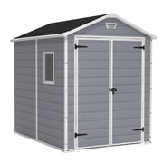 Keter 213413 Manor DD 6 X 8 Foot All Weather Outdoor Storage Shed, Grey