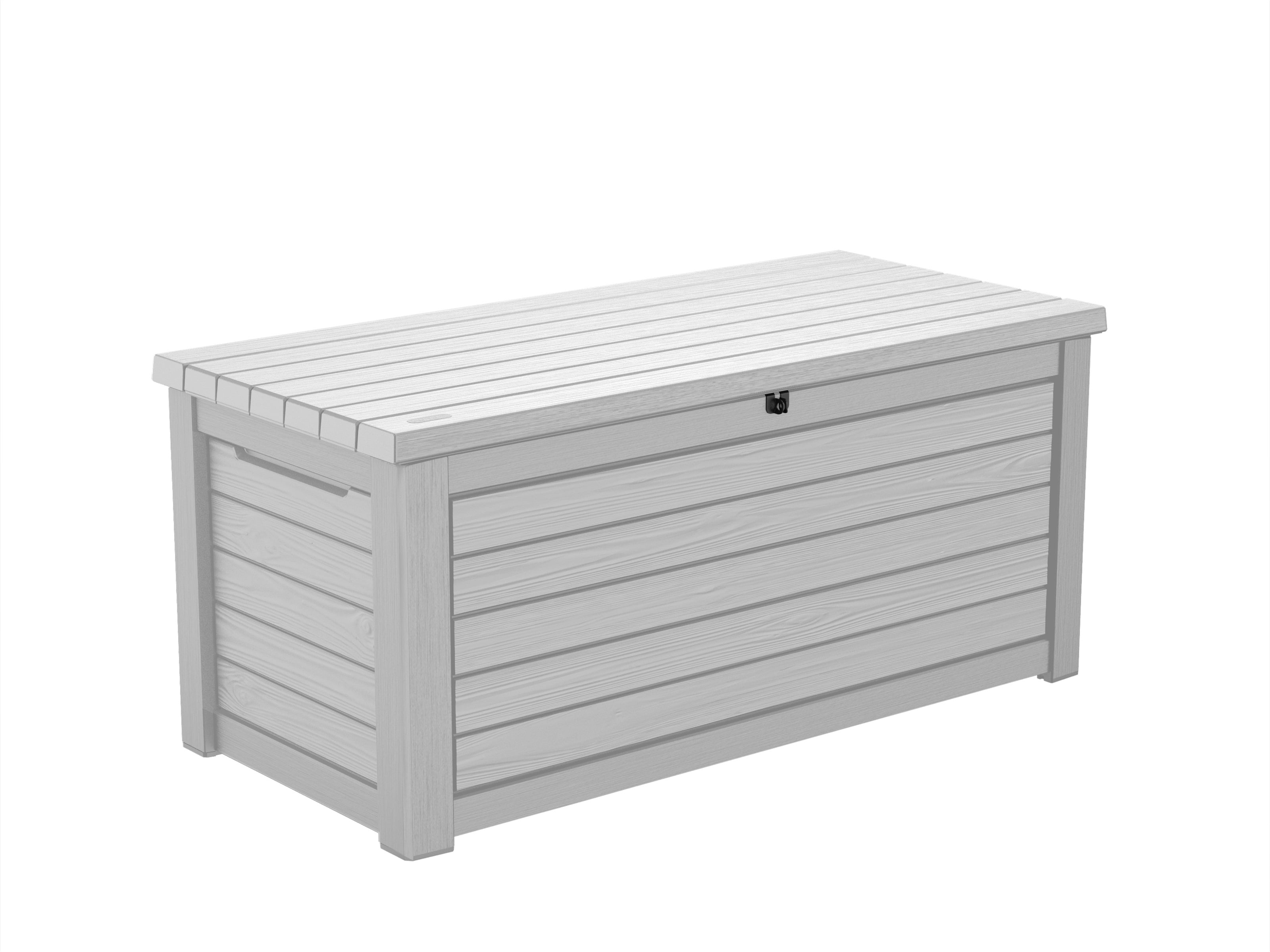 Keter 165 Gallon White Resin Deck Box, Outdoor Storage for Garden Tools
