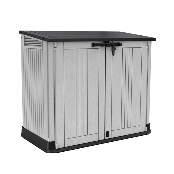Keter Store-It-Out Prime 4.3 x 3.7 ft. Outdoor Resin Storage Shed with Easy Lift Hinges, Perfect for Yard Tools, Pool Toys and Garden Accessories, Grey