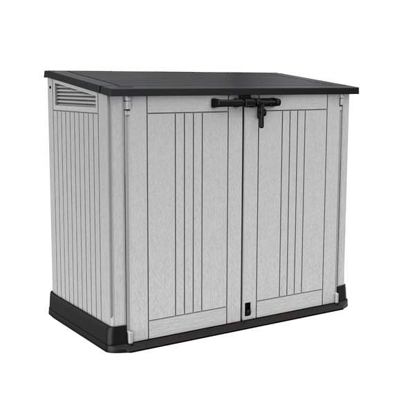 Keter Store-It-Out Prime 4.3 x 3.7 ft. Outdoor Resin Storage Shed with Easy Lift Hinges, Perfect for Yard Tools, Pool Toys and Garden Accessories, Grey