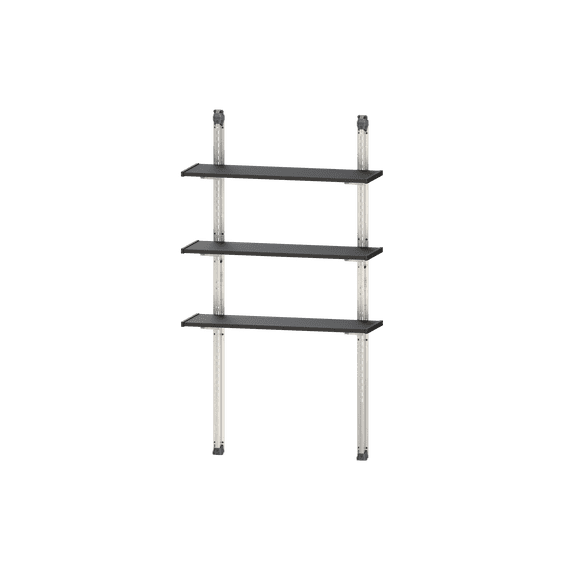 Keter 40in Upright All Weather Steel Utility Storage Shed Shelf Kit, Black