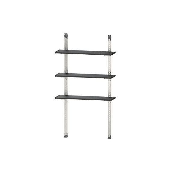 Keter 40" Upright All Weather Steel Utility Storage Shed Shelf Kit, Black