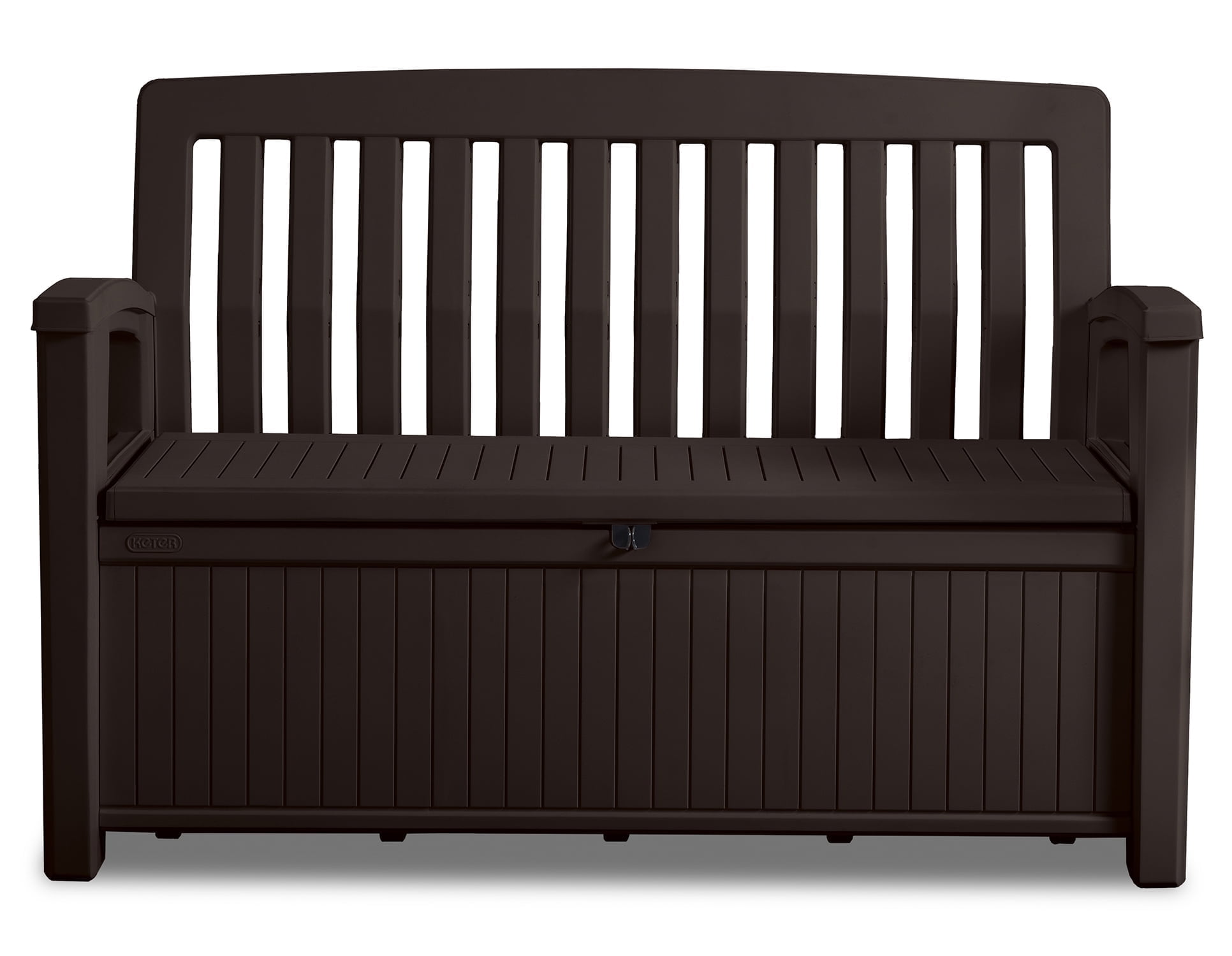 Brown Resin Outdoor Patio Storage Bench with 60 Gallon Capacity