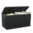 thumbnail image 1 of Open Box Keter Arden 71 Gallon Durable Resin Outdoor Deck Box Storage Organization, Graphite, 1 of 10