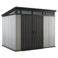 thumbnail image 1 of Keter Artisan 9x7 Foot Large Outdoor Shed & Floor w/Modern Design, Grey, 1 of 10