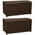 thumbnail image 1 of Keter Borneo 110 Gal Rattan Resin Patio Storage Deck Box & Bench (2 Pack), 1 of 13
