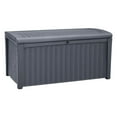 thumbnail image 1 of Open Box Keter Borneo Outdoor Storage Bin for Patio Furniture, 110 Gal, Grey, 1 of 12