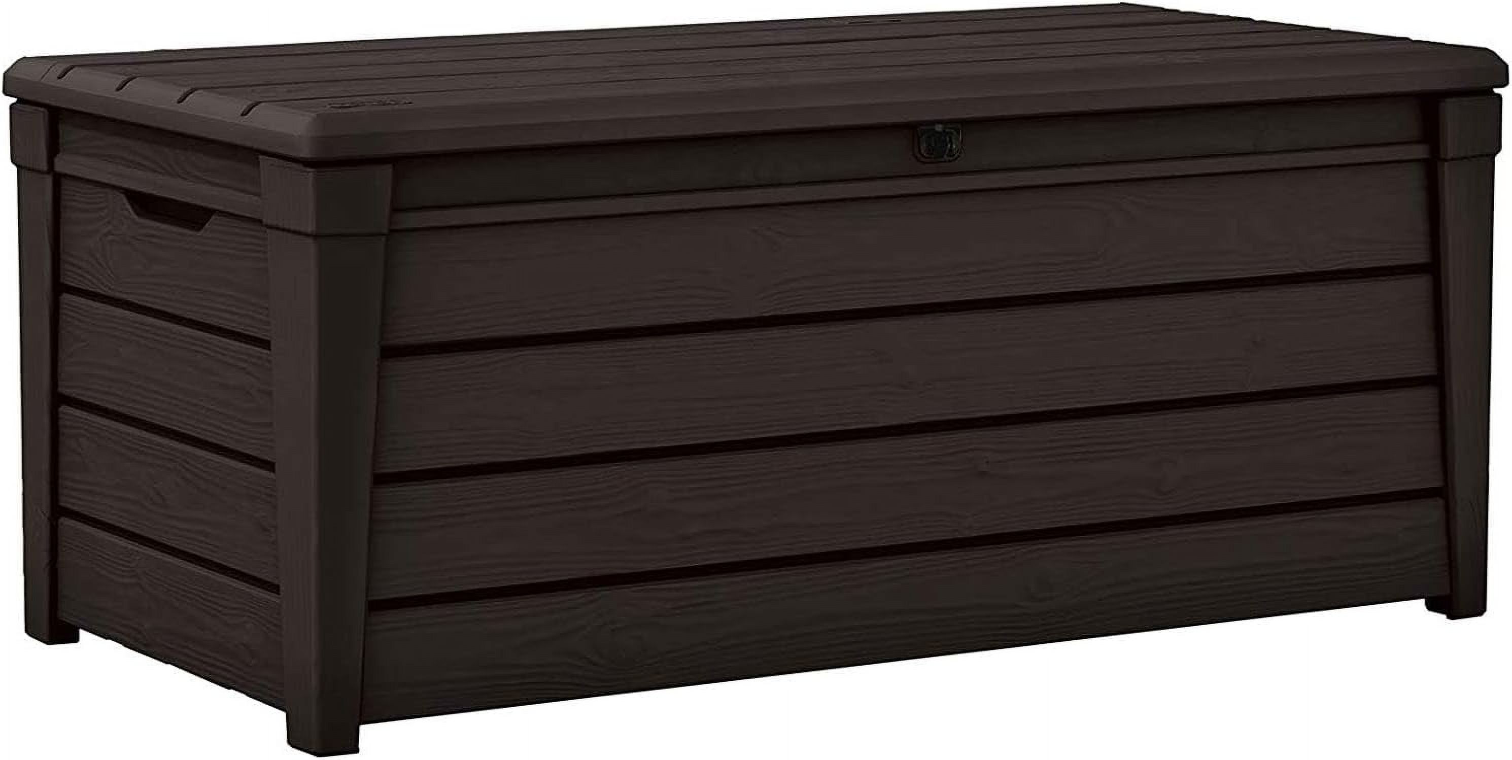 Keter Brightwood 120 Gallon Weatherproof Backyard Deck Box Outdoor