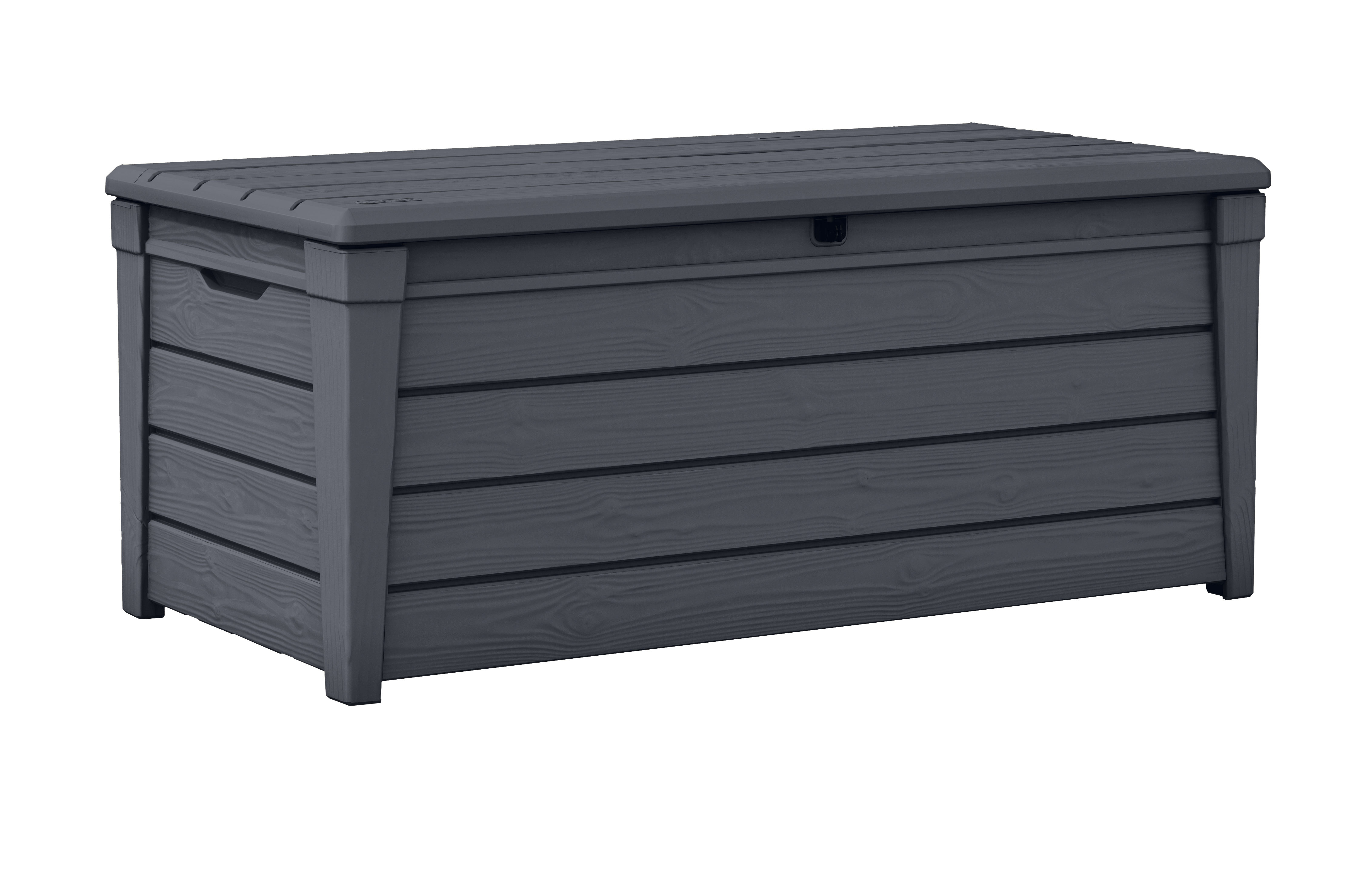 Keter Brightwood Outdoor Plastic Deck Box, All-Weather Resin Storage, 120 Gal, Anthracite Gray - image 1 of 10