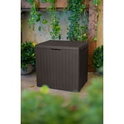 Keter City Box 30 Gallon Durable Resin Outdoor Deck Box Storage Organization, Brown