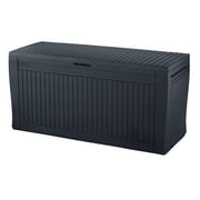 Keter Comfy 70 Gallon Durable Resin Outdoor Storage Deck Box Ideal Store Garden Tools and Pool Toys, Graphite Grey