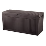 Keter Comfy 71 Gallon Durable Resin Outdoor Deck Box Storage Organization, Espresso Brown