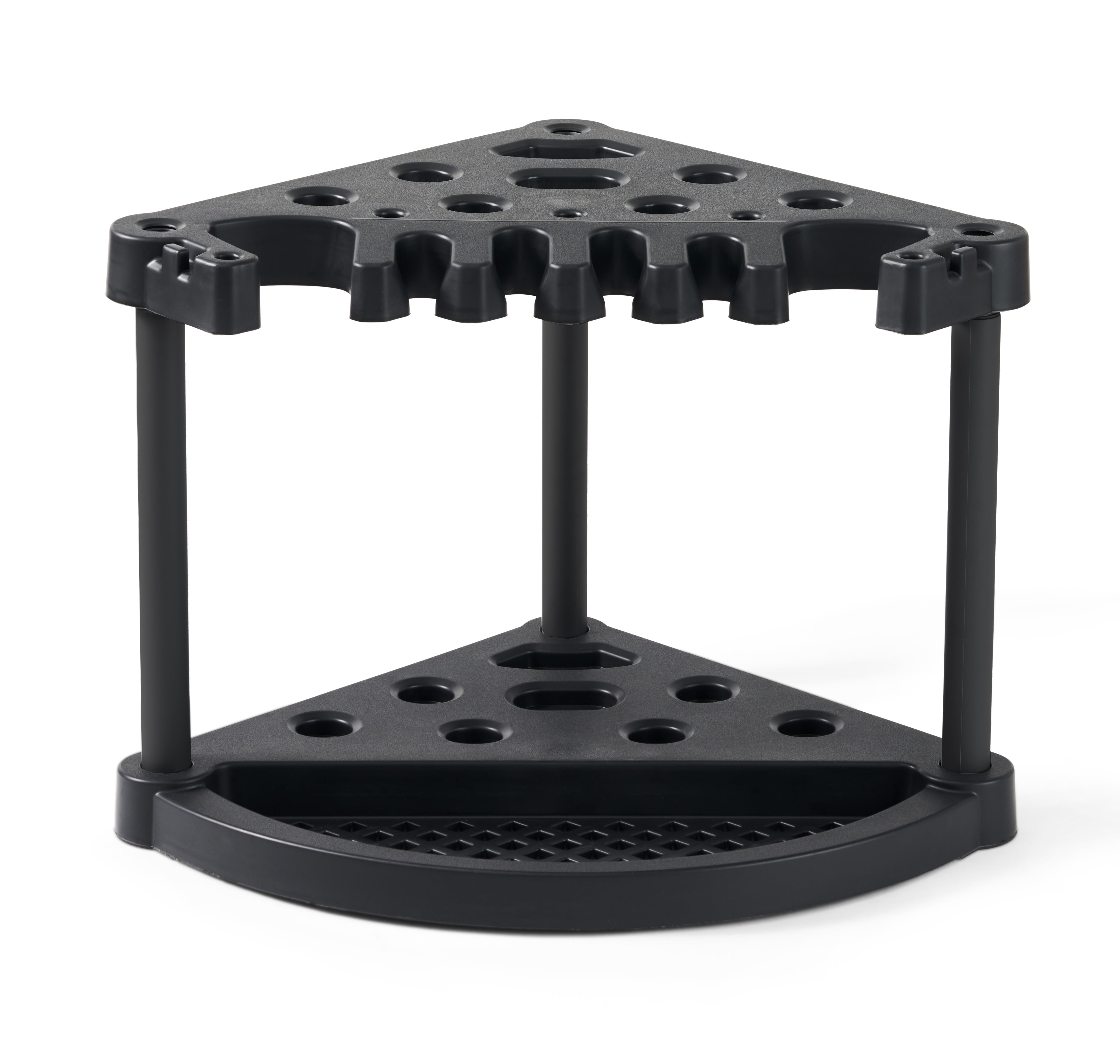Keter Compact Corner Tool Rack for Storage and Organization of Long-Handled Garden Tools, and Accessories