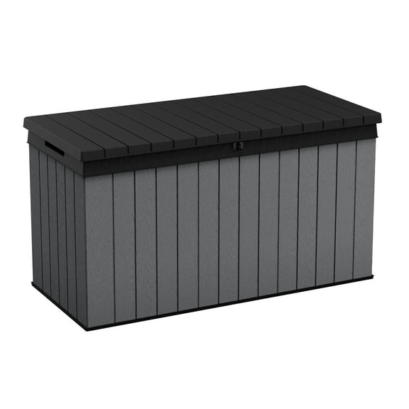 Keter Darwin 150 Gallon Durable Resin Outdoor Deck Box Storage Organization, Graphite