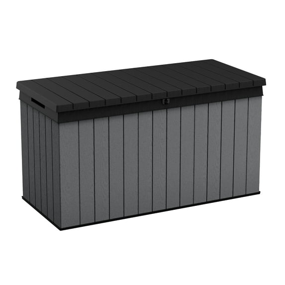 Keter Darwin 150 Gallon Durable Resin Outdoor Deck Box Storage Organization, Graphite