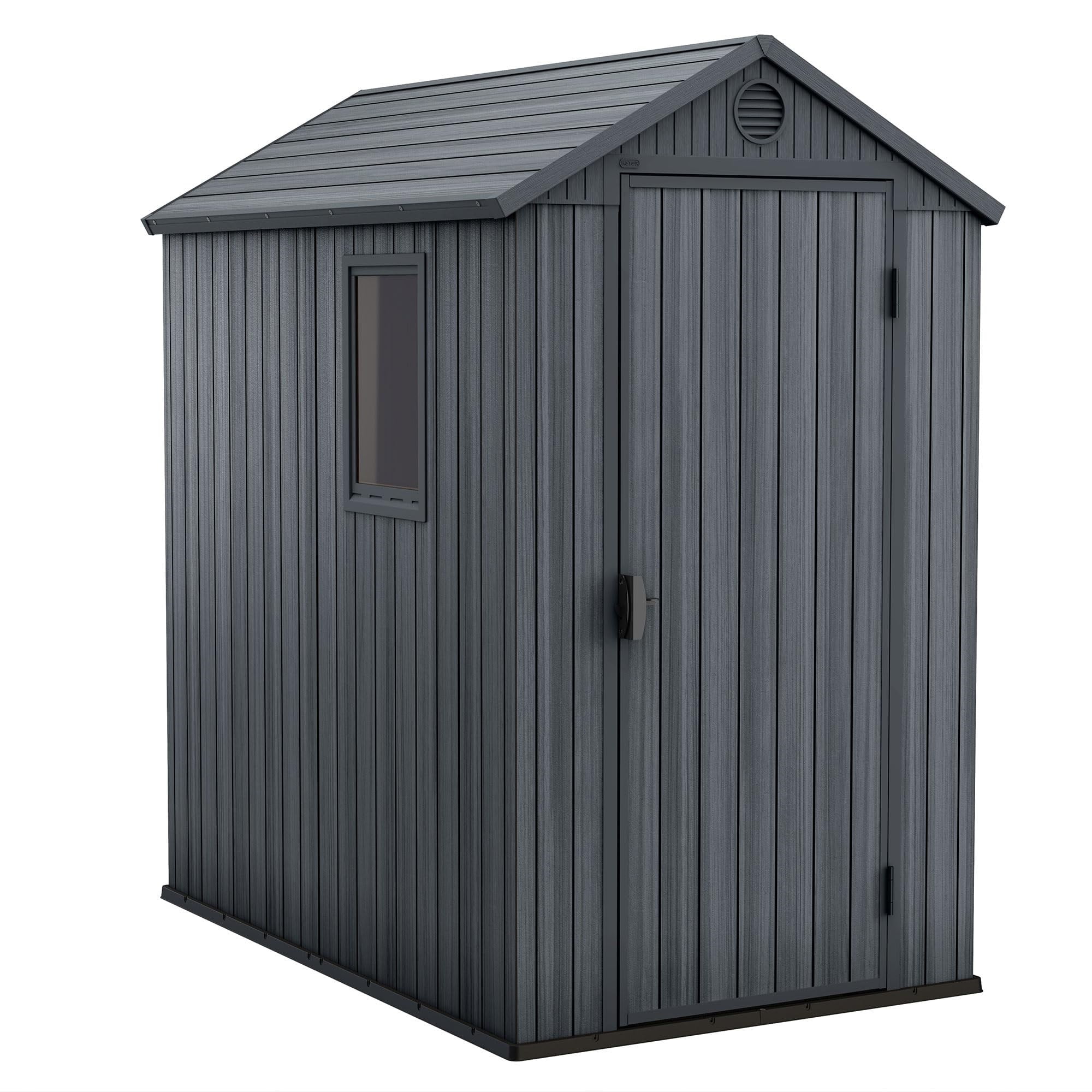 Darwin 4x6 Gray Resin Outdoor Storage Shed with Window