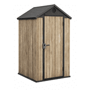 Keter Darwin 4x4 ft. Outdoor Storage Shed, Weatherproof Lockable Design, Ashwood