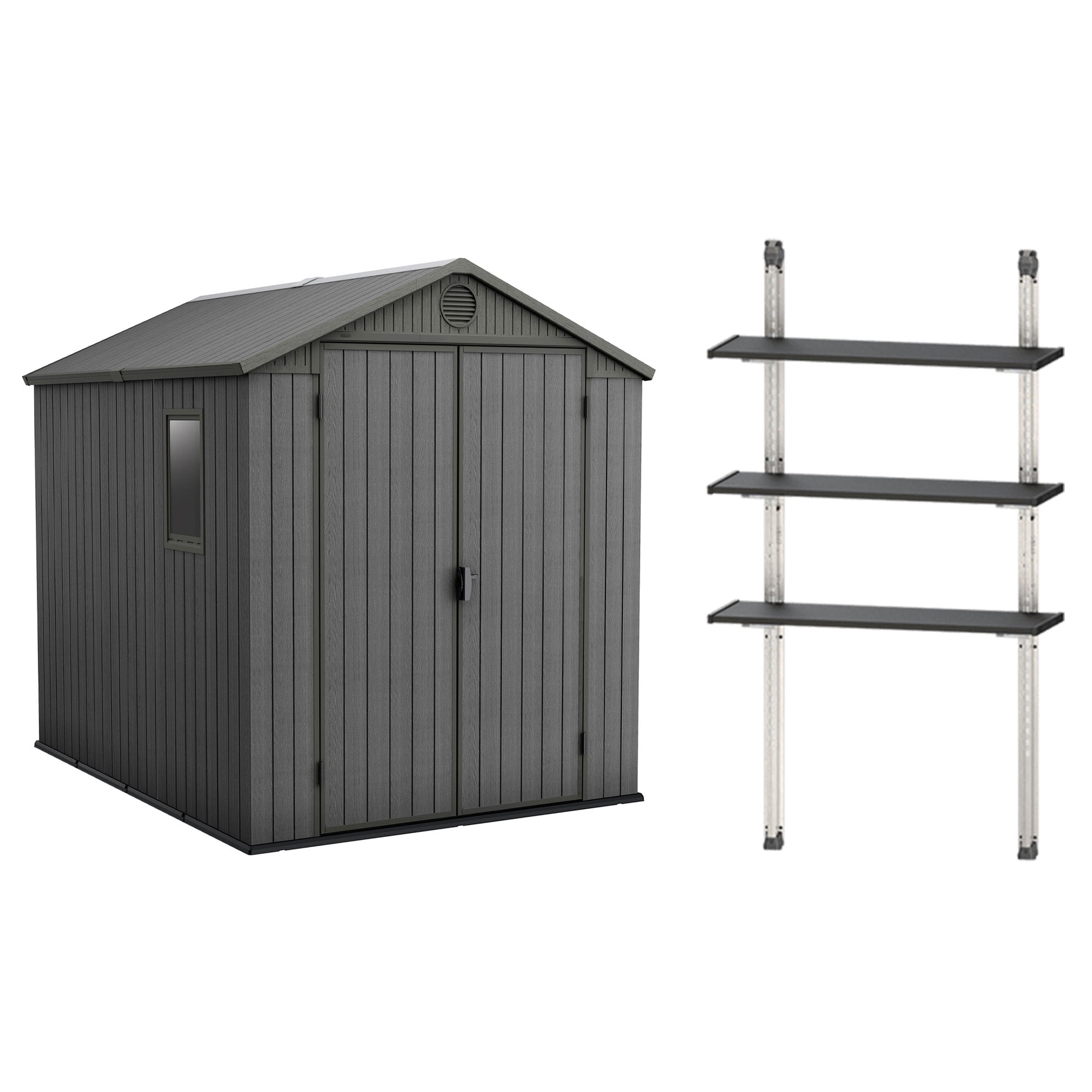 Graphite 6' x 8' Outdoor Storage Shed with Windows