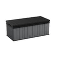 thumbnail image 1 of Keter Darwin 100 Gallon Large Resin Deck Box for Patio Outdoor Storage, Grey, 1 of 10