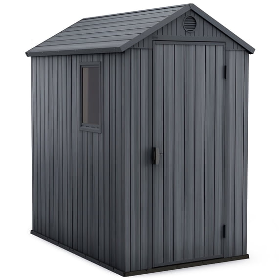 Keter Darwin Maintenance-Free Composite Outdoor Storage Shed, 81"x73"x50", Gray
