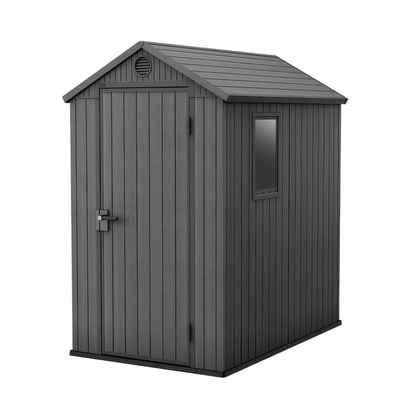 Keter Darwin Maintenance-Free Composite Outdoor Storage Shed, 81"x73"x50", Gray
