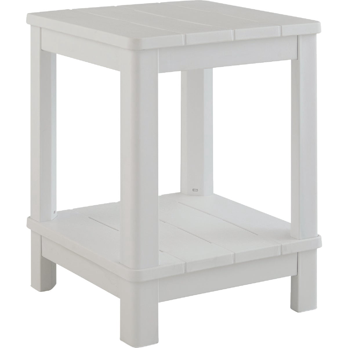 Keter Deluxe Adirondack Side Table - Resin, Storage, Outdoor Use - White — Home & Garage Storage, Stackable Design