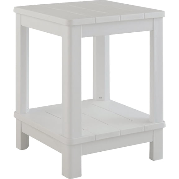 Keter Deluxe Adirondack Side Table - Resin, Storage, Outdoor Use - White  Home & Garage Storage, Stackable Design