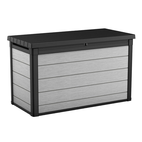 Keter Denali Grey 200 Gallon Durable Resin Outdoor Storage Deck Box Ideal Store Garden Tools and Pool Toys, Grey